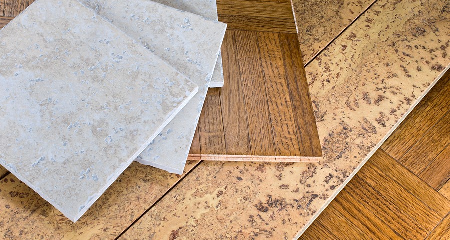 Flooring Sections Of Wood Cork And Tile